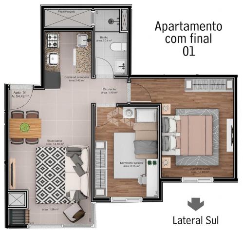 Apartamento à venda com 2 dormitórios em São roque, Bento gonçalves cod:9914244 - Foto 5