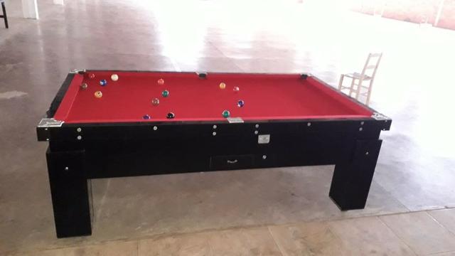 Mesa Gaveta Frete Grátis Cor Preta Tecido Vermelho Mod. FGTE8997 - Foto 2