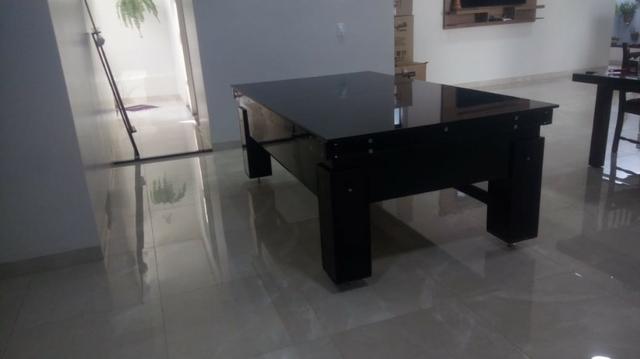Mesa Gaveta MDF Cor Preta Tecido Verde Mod. DEIG9466 - Foto 3