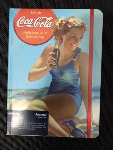 Caderno tipo moleskine coca cola