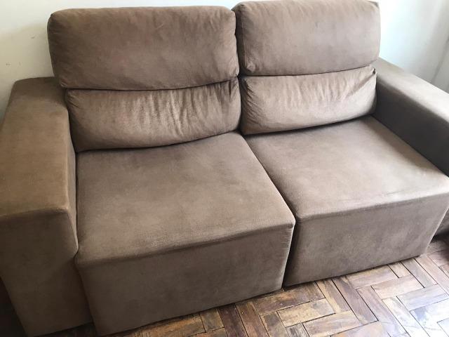 Sofá Retrátil 3 Lugares Marrom - Foto 3