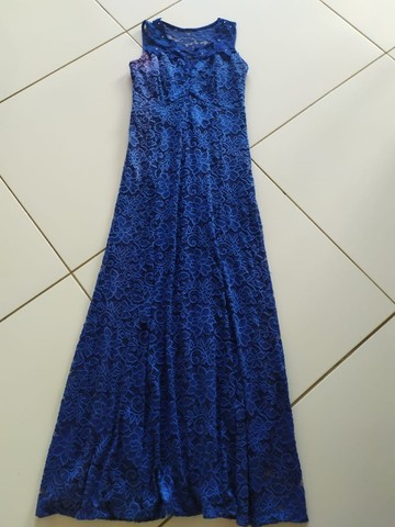 Vestido longo de festa azul marinho por 50