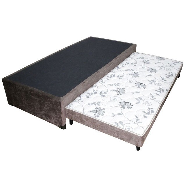 Cama casal box base e cama solteiro auxiliar