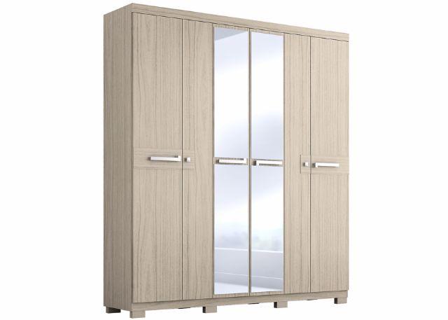 Guarda Roupa 6 Portas Larissa com Espelho 100% MDF - Entrega Grátis - Foto 4