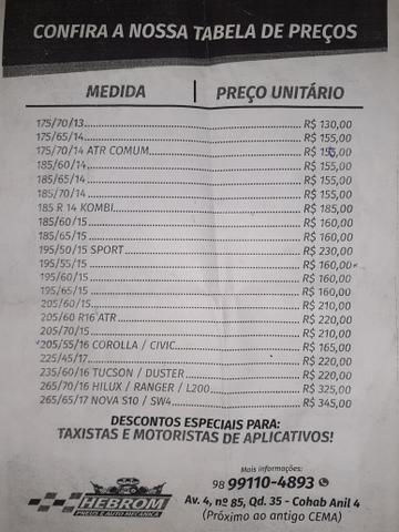Passa na hebrom pneus = pneu apartir 130$ + montagem grátis - Foto 2