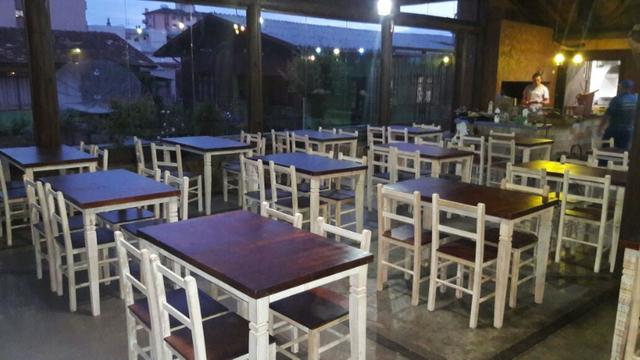 Mesa rústica para restaurante com 4 cadeiras - Foto 4
