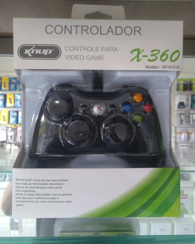 Controle Com Fio Para Xbox 360 Slim / Fat E Pc Joystick