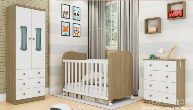 Frete Grátis* Quarto Bebê Roupeiro Luna, Gaveteiro Júnior E Berço Uli- Mix Luna *NOVO