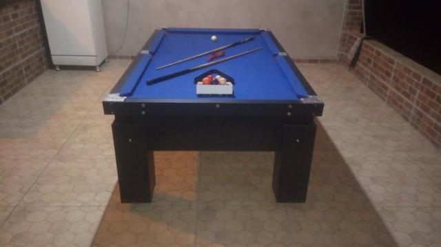 Mesa Gaveta com Tampo Cor Preta Tecido Azul Mod. RGFP4843