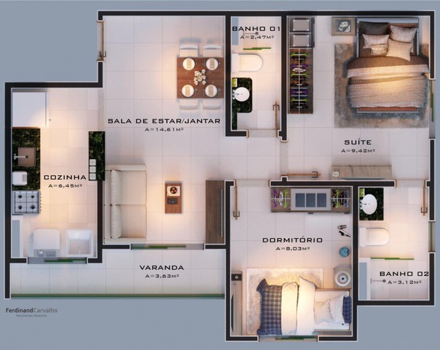Apartamento para venda com 55 metros quadrados com 2 quartos em Olho D'Água - São Luís - M - Foto 9