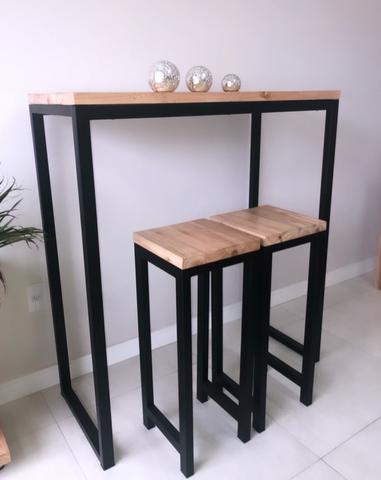 Mesa Bistrô Luiza +2 banquetas estilo industrial - Fazemos sob medida - Foto 2