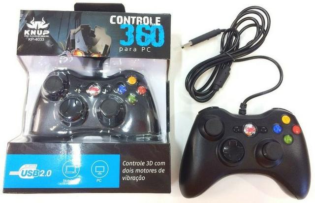 Controle USB para PC com fio KP-4033 knup 3d 2 motores de vibração usb 2.0