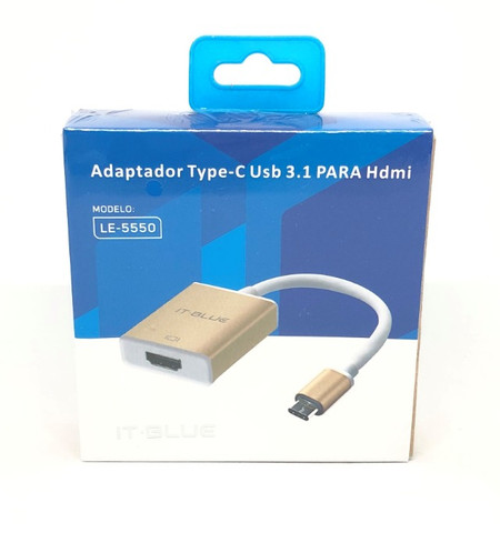 Cabo Adaptador USB-C 3.1 Para HDMI 4K 1080P IT-Blue LE-5550 Espelhamento Novo na Caixa