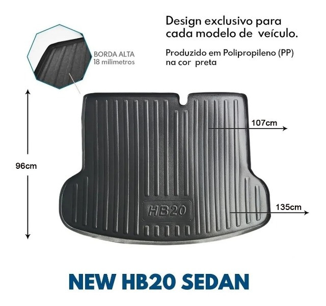 Tapete De Porta Tipo Bandeja - Hb20 Sedan ou Hatch 2020 - Ecotap - Foto 3