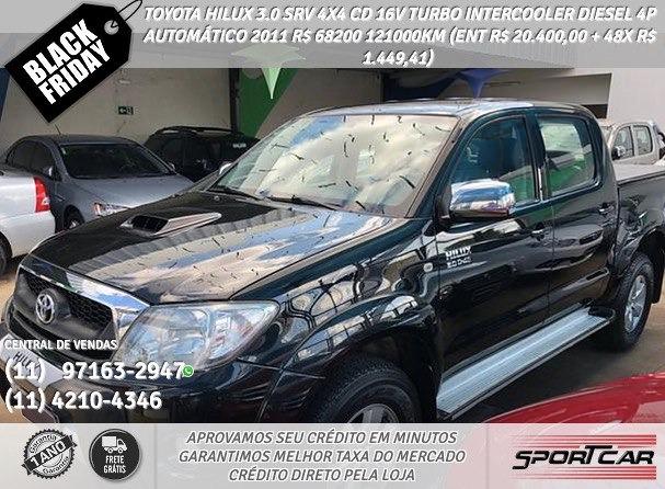 Toyota hilux 3.0 srv 4x4 cd 16v turbo diesel 4p automático 2011 preto R$68.220 121010km