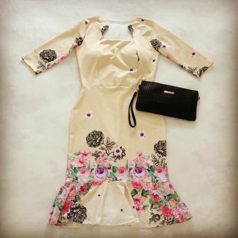 Vestido - Manga 3/4 Moda Evangélica