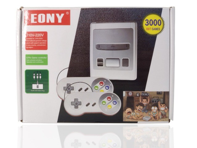Console Eony Lh-6666 Cor Cinza Com 3000 Mil Jogos 8 Bits 