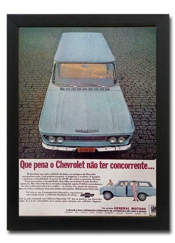 Chevrolet Veraneio - Kit com 2 quadros decorativos com propaganda original - Foto 3