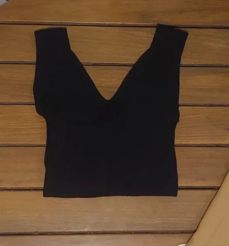 Croped de tricot preto - Foto 2