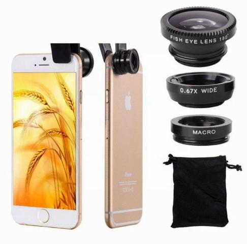 Kit De Lentes Para Fotografia 3 Em 1 Para Celular - Foto 4