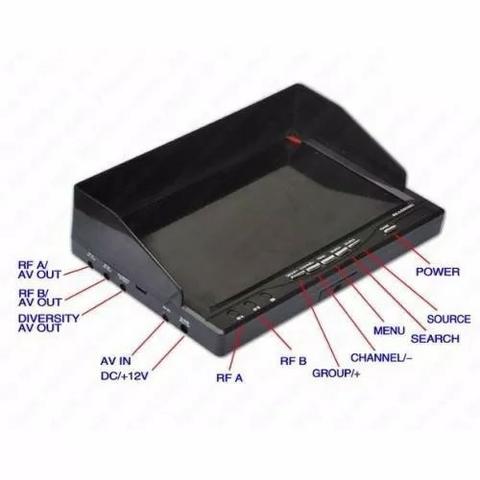 Monitor Lcd Boscam Rx 5802 Diversity 7 Pol.para Fpv 5.8ghz - Foto 2