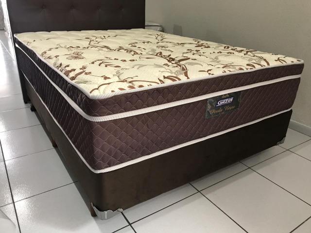 Cama Box Casal Gazin Pérola Negra Marrom Molas Ensacadas - Pronta Entrega! - Foto 5
