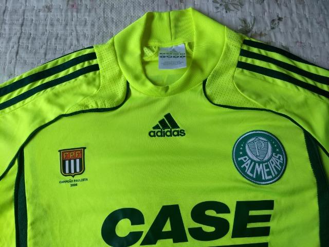 Camisa Palmeiras Adidas verde limão marca texto patch campeão - Foto 2
