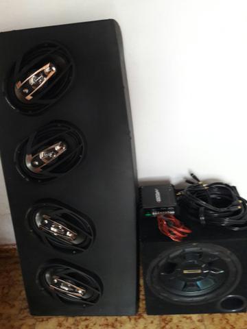 Vendo Tampão Uno Com 02 Pares 6.9+Subwoofo12r+ModuloDigital400+CabosRca - Foto 2