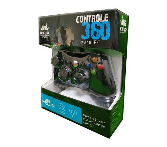 Controle USB para PC com fio KP-4033 knup 3d 2 motores de vibração usb 2.0 - Foto 3