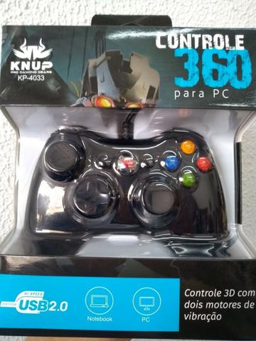 Controle USB para PC com fio KP-4033 knup 3d 2 motores de vibração usb 2.0 - Foto 2