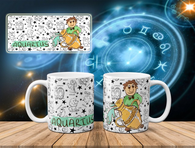 Caneca Personalizada Aquario + Brinde