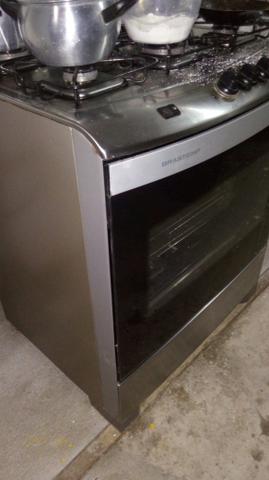 Fogão 6 bocas inox, elétrico, com forno grande - Foto 2