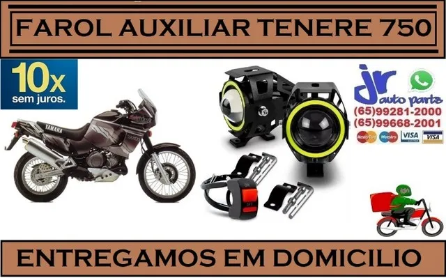 Par Farol de Milha Yamaha Tenere 750 Auxiliar Neblina