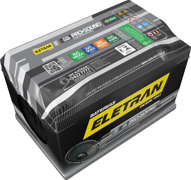 Bateria Para Som Automotivo Eletran 75 Ah - Foto 6