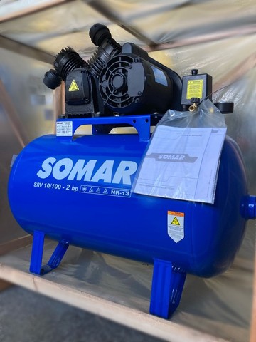Compressor Somar SRV 10/100 2HP 140 libras Novo Oficina Lavajato Profissinal  - Foto 2