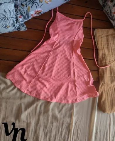 Vestido rosa de suede 