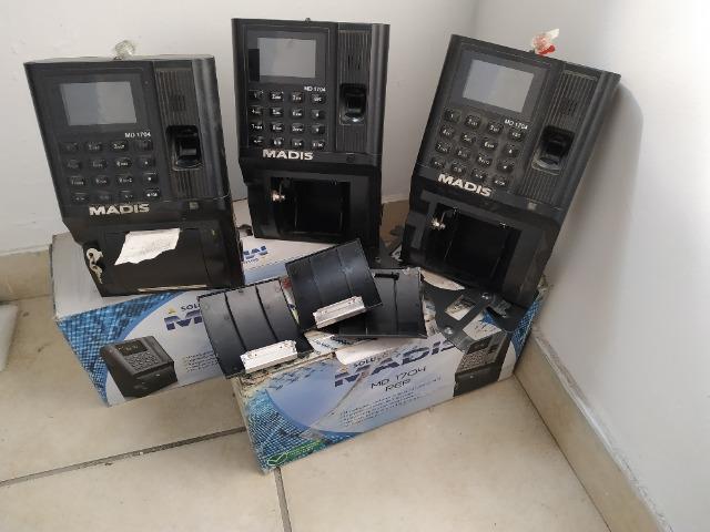 Lote 3 Relogios de ponto madis 1704 leitor biometrico e impressao de comprovante