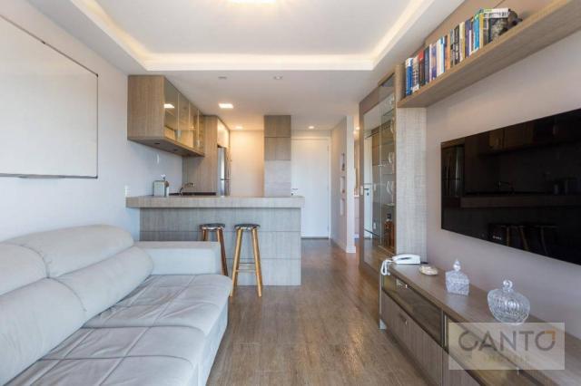 Apartamento mobiliado com 1 dormitório próximo ao parkshop barigui, 41 m² por r$ 324.900,0