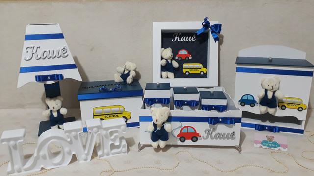 Kit Higiene Bebê Ursinho e Carrinhos