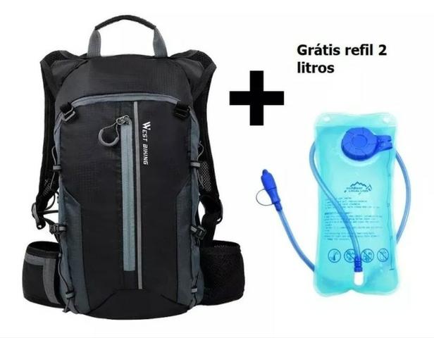 Mochila De Hidratação + Bolsa de Água 2 Litros