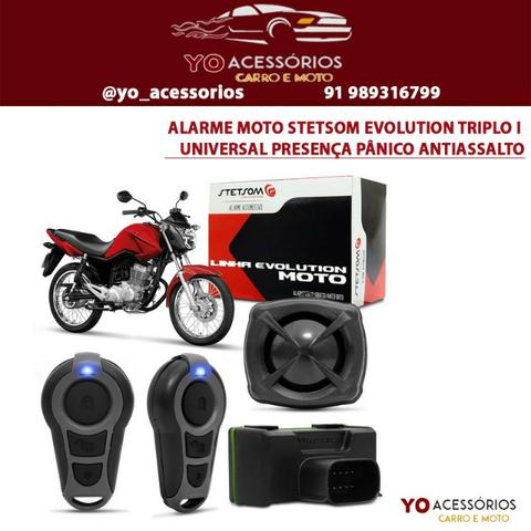 alarme moto universal controle presença com partida stetsom triplo i