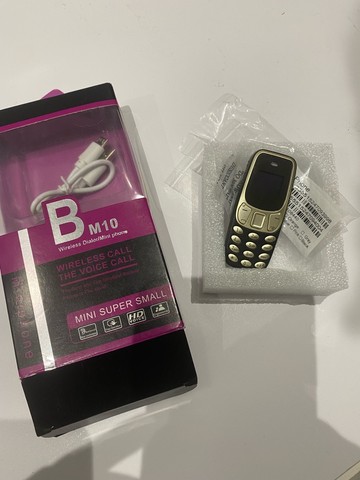 Mini phone celular 2 chips dourado - Foto 2