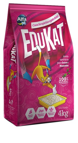 Areia Sanitária Perfumada Edukat Alfapet para Gatos e Mascotes