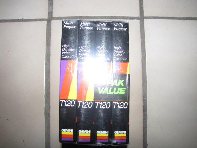 4 Fitas Video Cassette Gemini Hg T-120 Vhs Lacrada! Lote C/4 - Foto 2