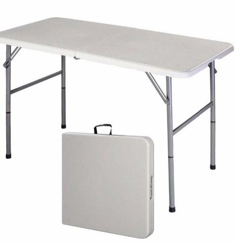 Mesa Dobrável Para Churrasco Maxchief 1,22 Mts C/alça Branco