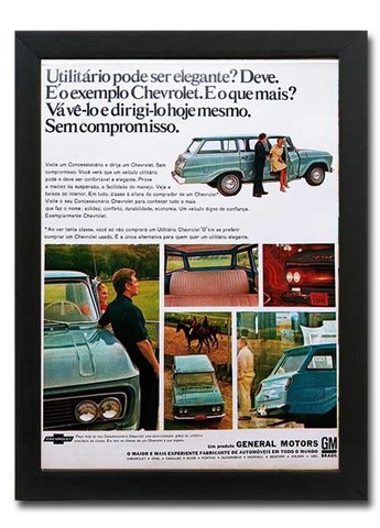 Chevrolet Veraneio - Kit com 2 quadros decorativos com propaganda original - Foto 2