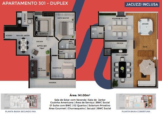 Coberturas duplex com 03 quartos, 141 m²,e 145,30 m², no Altiplano Cabo Branco, João Pesso - Foto 8