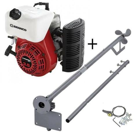 Motor Barco Branco 3.5 Hp 2t Popa + Rabeta Completa 1.50mt