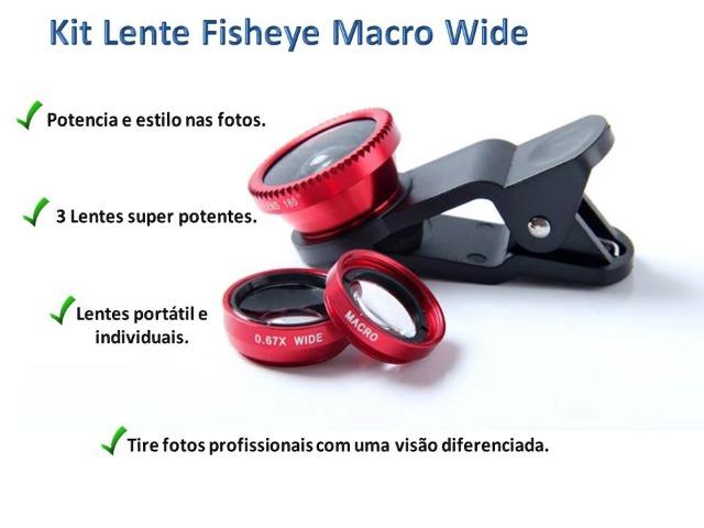 Kit De Lentes Para Fotografia 3 Em 1 Para Celular
