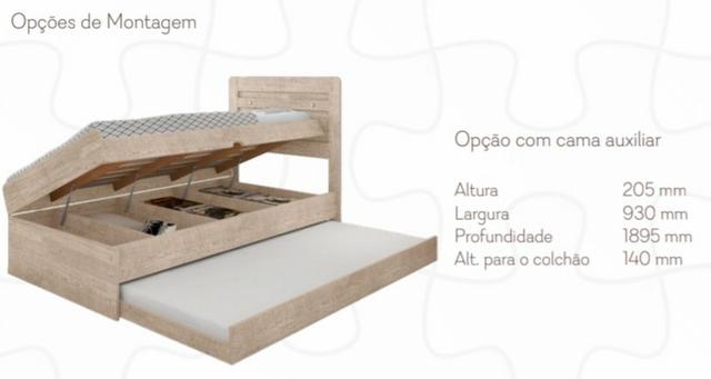Cama Larissa Solteiro + Auxiliar Dani (Entrega Grátis) - Foto 2